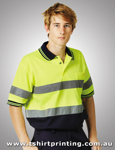 W130P Blue Whale D/N, Hi Vis Cooldry Polo, Short Sleeve